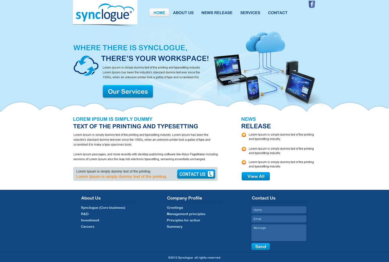 Diseño Wordpress por Eminents Infosoft para Synclogue Inc. | Diseño #692750