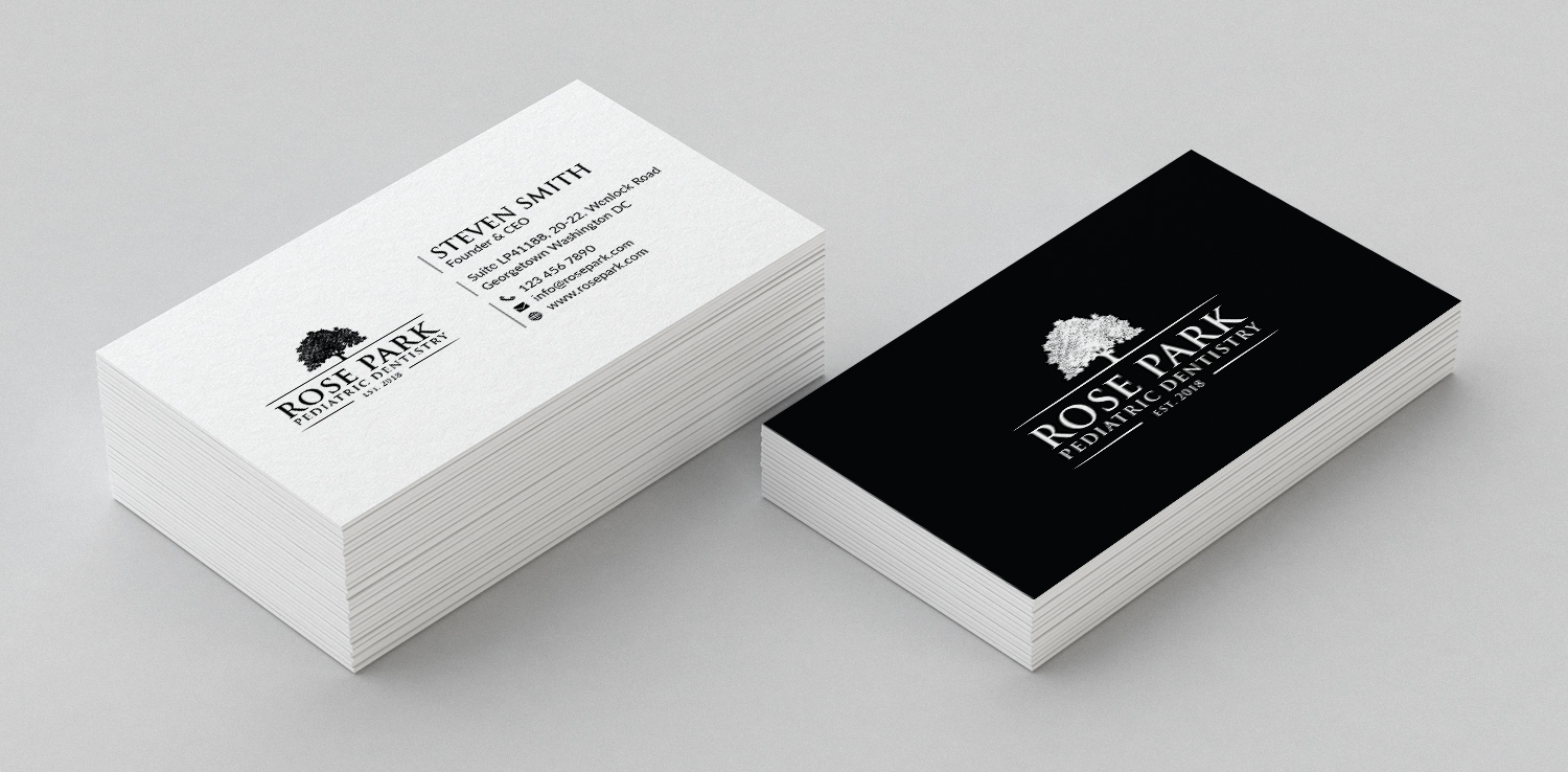 Business Card Design by Bold Pixels for Rose Park Pediatric Dentistry | Design #20032721