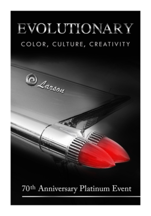 70th Larson Gallery Gala Event postcard | Graphic Design by maricreatives