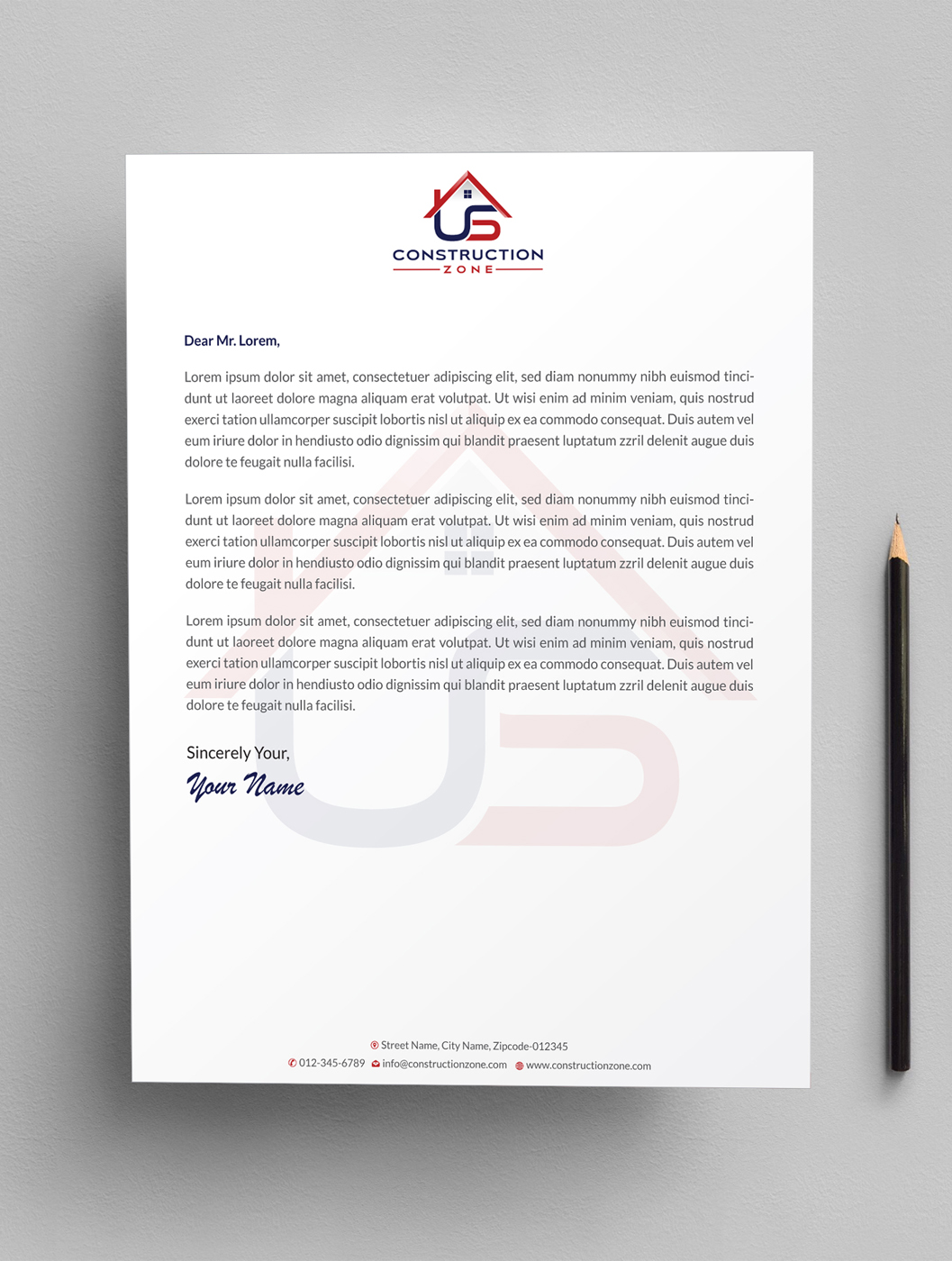 Letterhead Design by Infinitive Technology for US Construction Zone, Inc.  | Design #20045907