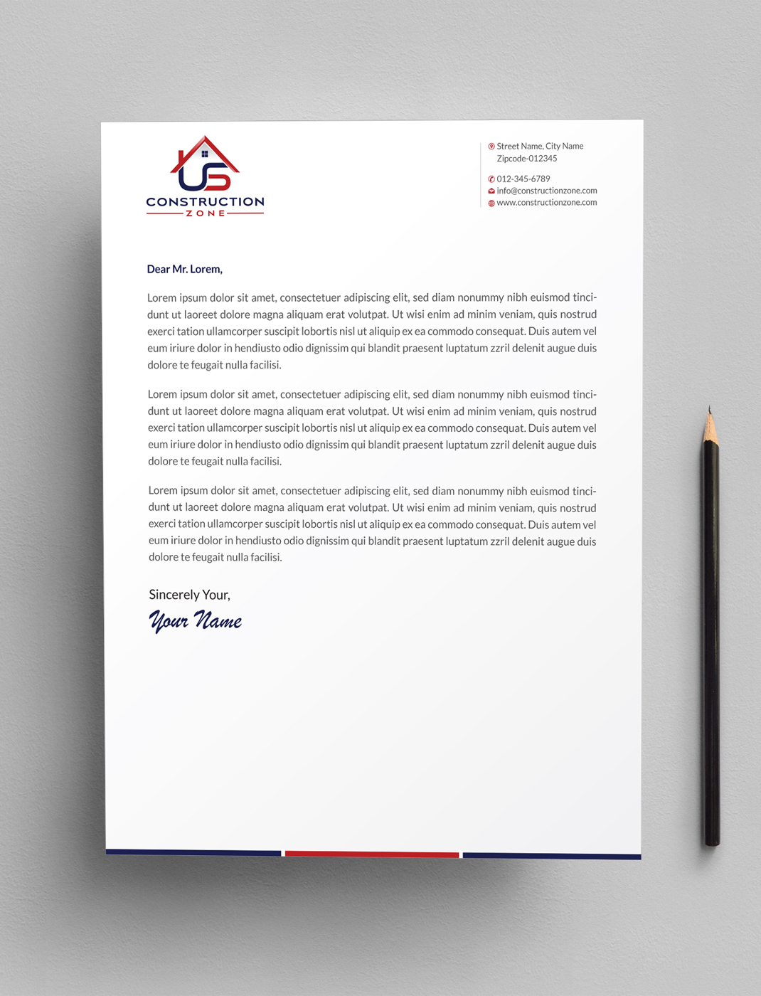 Letterhead Design by Infinitive Technology for US Construction Zone, Inc.  | Design #20045913
