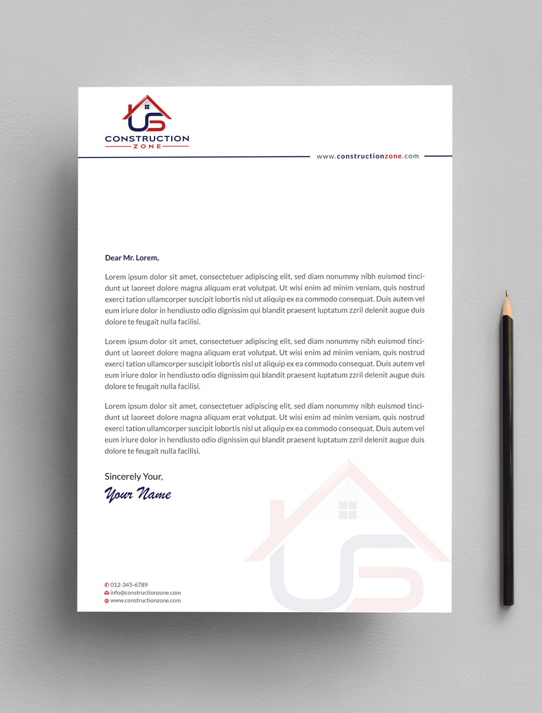 Letterhead Design by Infinitive Technology for US Construction Zone, Inc.  | Design #20045954