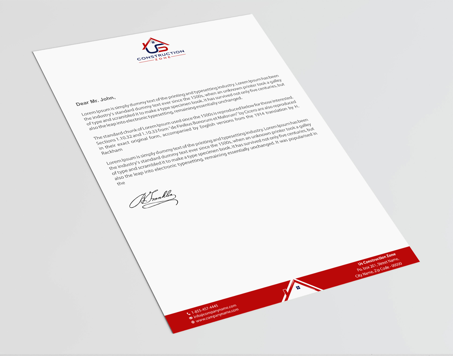 Diseño de Membrete por Infinitive Technology para US Construction Zone, Inc.  | Diseño #20046405