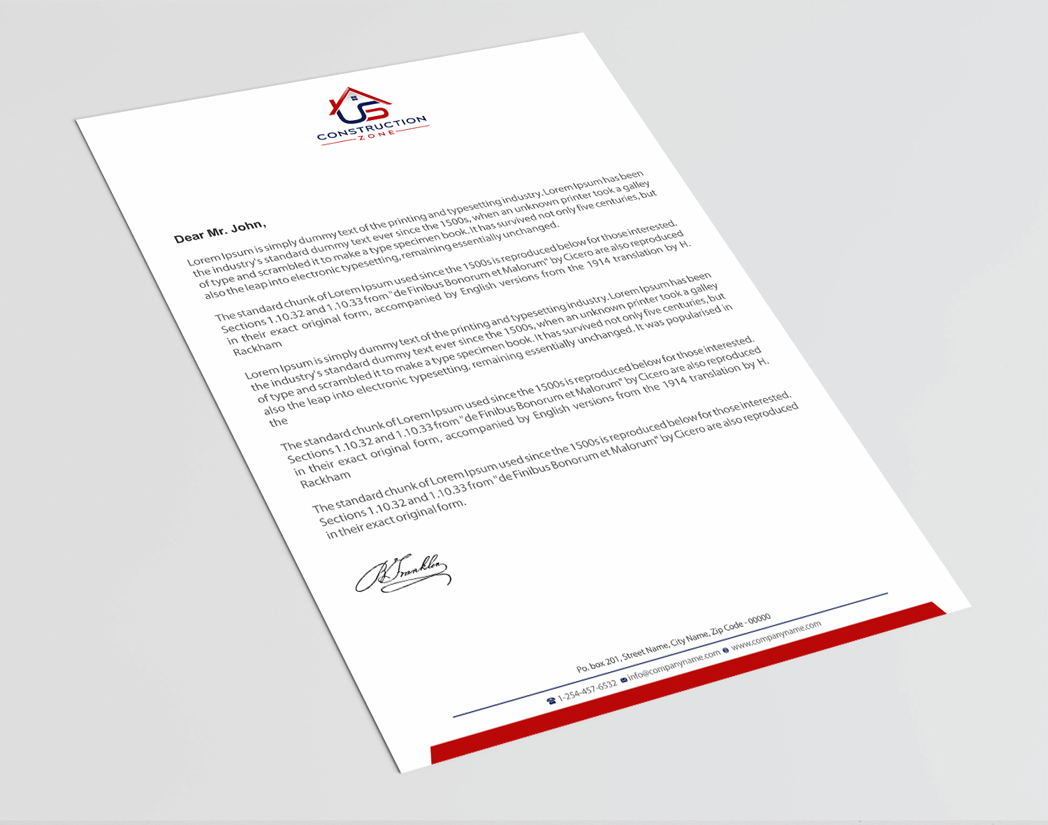 Diseño de Membrete por Infinitive Technology para US Construction Zone, Inc.  | Diseño #20046428