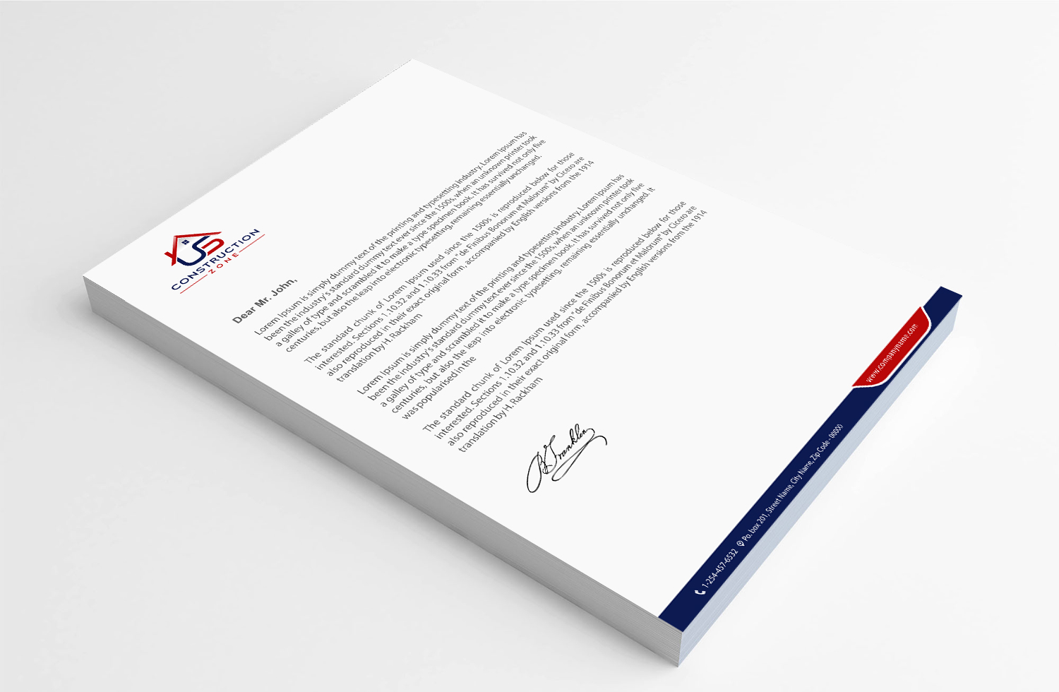 Letterhead Design by Infinitive Technology for US Construction Zone, Inc.  | Design #20052217