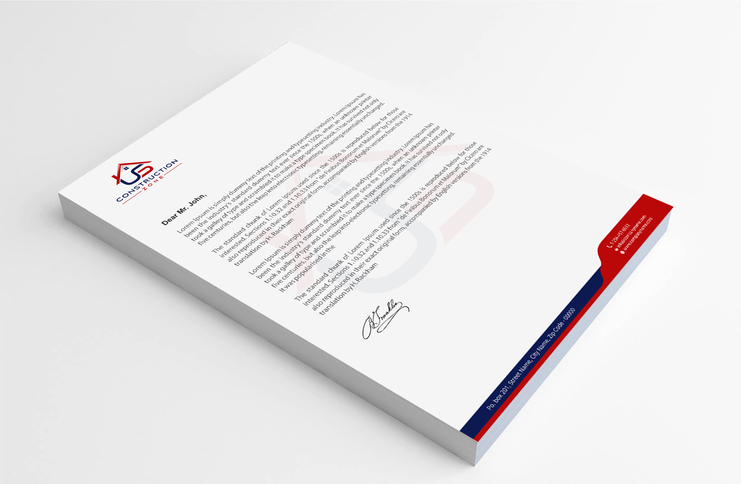Letterhead Design by Infinitive Technology for US Construction Zone, Inc.  | Design #20052544