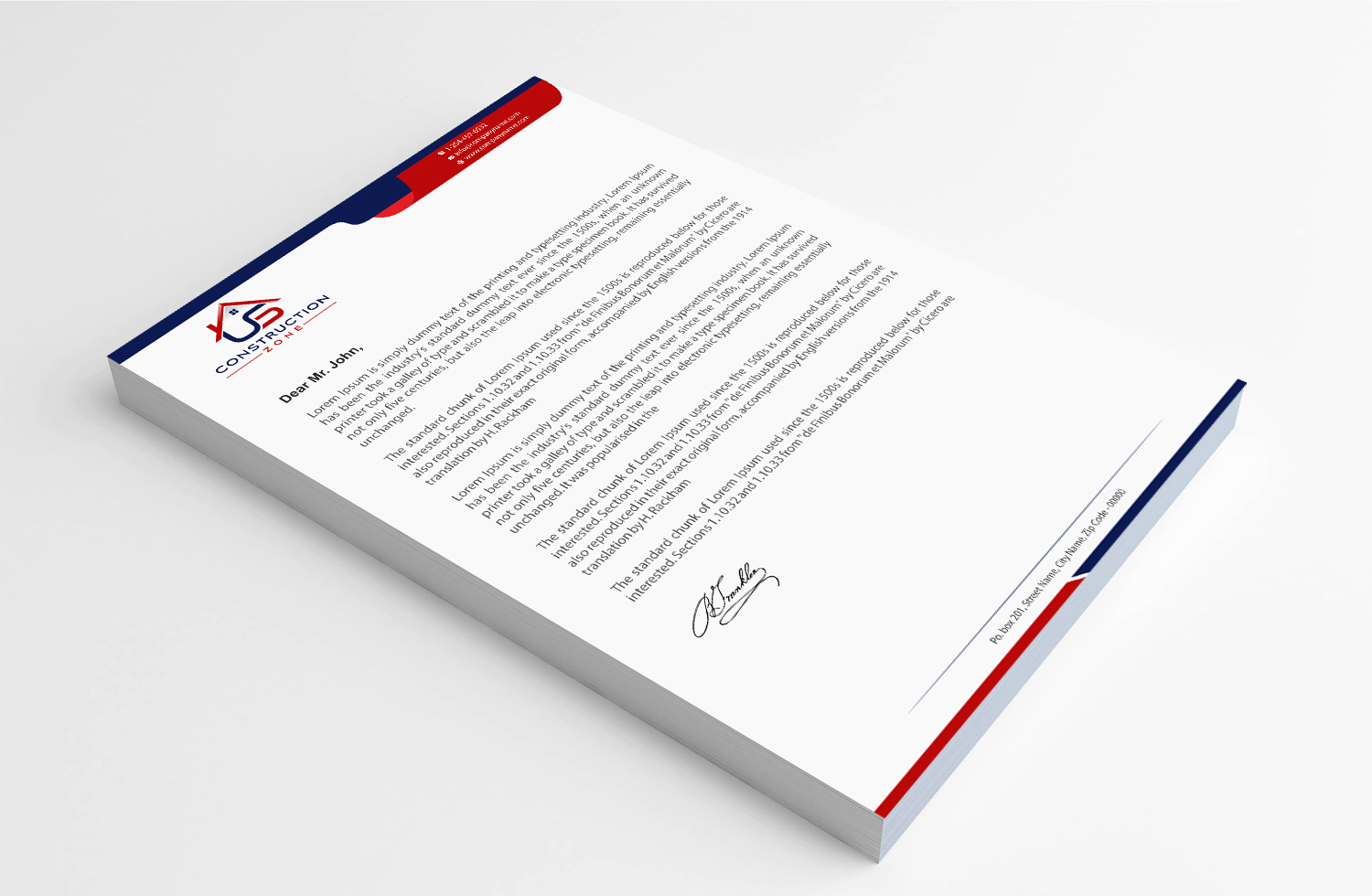 Letterhead Design by Infinitive Technology for US Construction Zone, Inc.  | Design #20052553