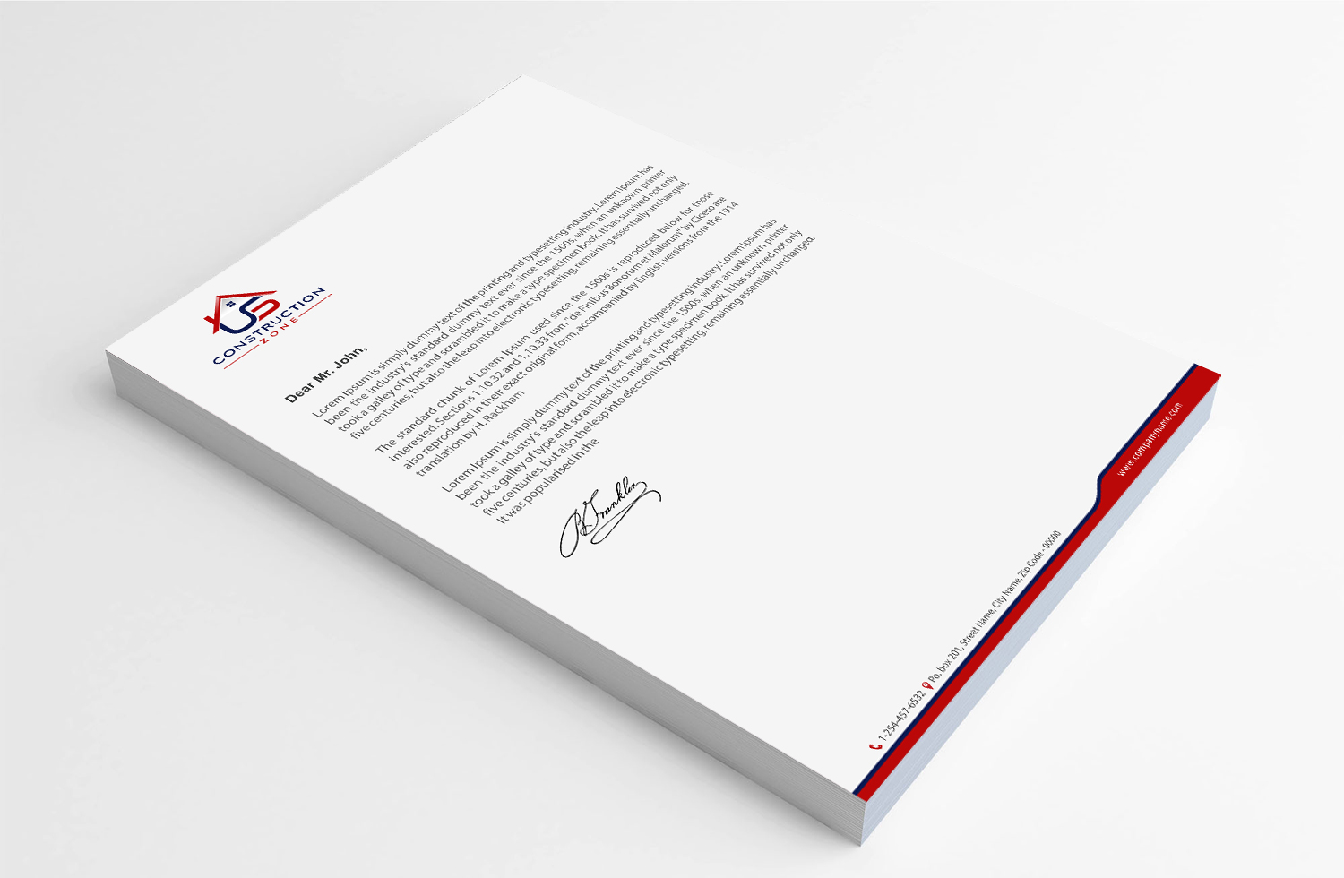 Letterhead Design by Infinitive Technology for US Construction Zone, Inc.  | Design #20052800