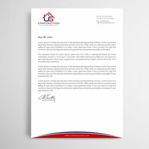 Letterhead Design by Infinitive Technology for US Construction Zone, Inc.  | Design: #20078989