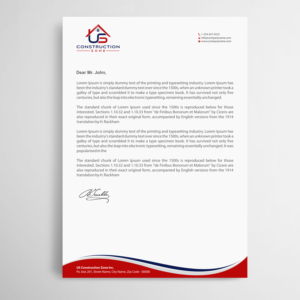 Letterhead Design by Infinitive Technology for US Construction Zone, Inc.  | Design: #20078990
