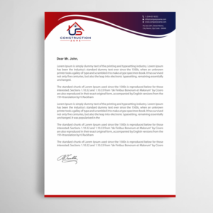 Letterhead Design by Infinitive Technology for US Construction Zone, Inc.  | Design: #20079005