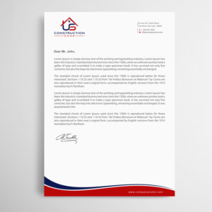 Letterhead Design by Infinitive Technology for US Construction Zone, Inc.  | Design: #20079006