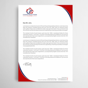 Letterhead Design by Infinitive Technology for US Construction Zone, Inc.  | Design: #20079007