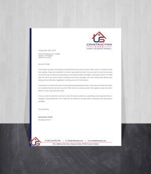 Letterhead Design by Creations Box 2015 for US Construction Zone, Inc.  | Design: #20048286