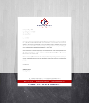 Letterhead Design by Creations Box 2015 for US Construction Zone, Inc.  | Design: #20048287