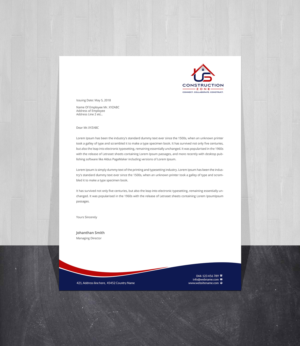 Letterhead Design by Creations Box 2015 for US Construction Zone, Inc.  | Design: #20048292