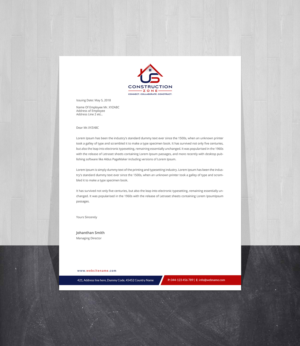 Letterhead Design by Creations Box 2015 for US Construction Zone, Inc.  | Design: #20048293