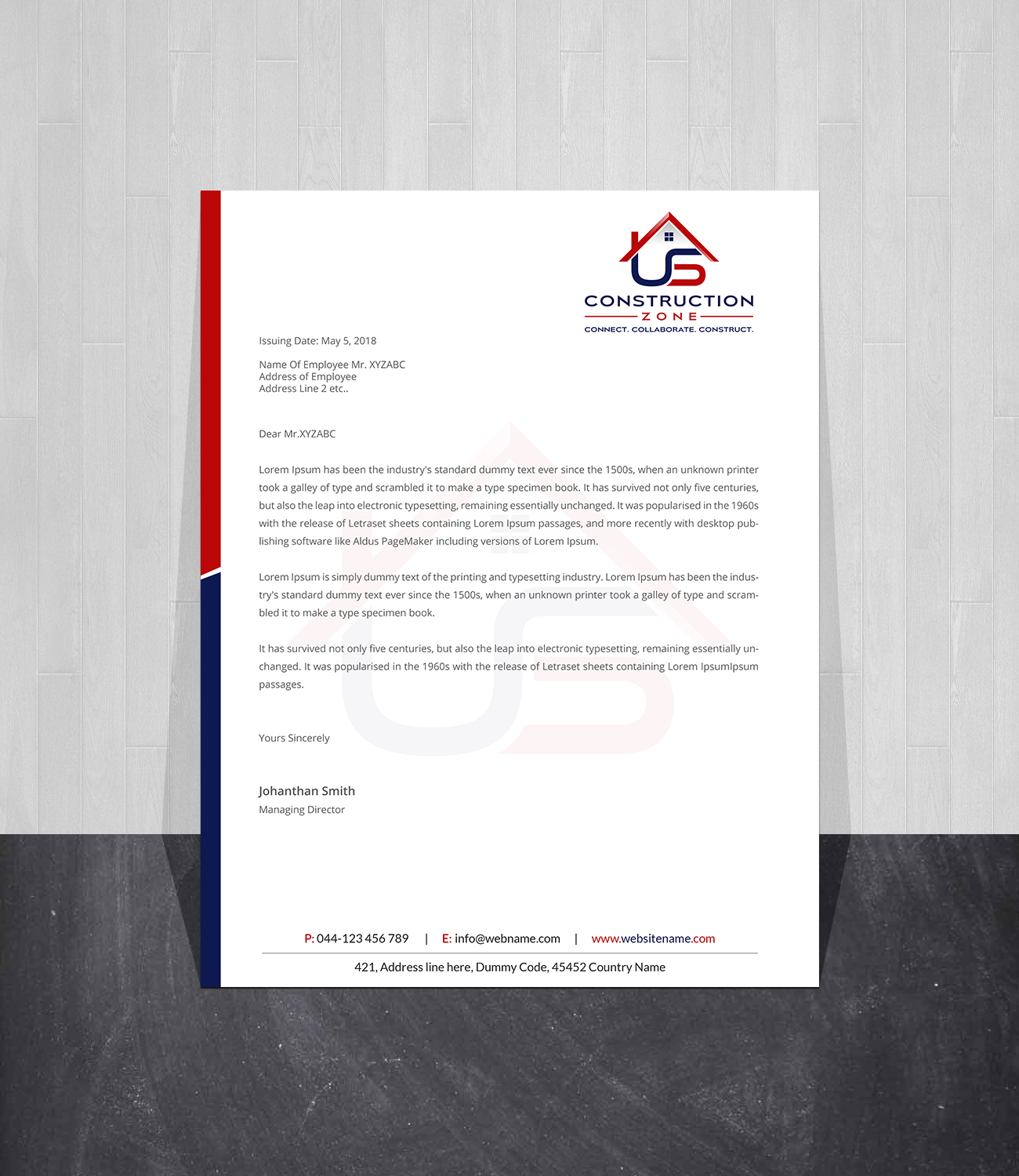 Diseño de Membrete por Creations Box 2015 para US Construction Zone, Inc.  | Diseño #20048295