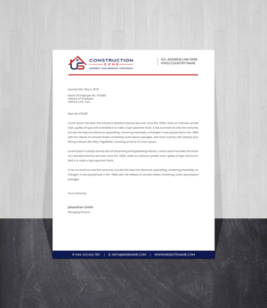 Letterhead Design by Creations Box 2015 for US Construction Zone, Inc.  | Design: #20054428