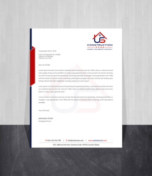 Letterhead Design by Creations Box 2015 for US Construction Zone, Inc.  | Design: #20054429