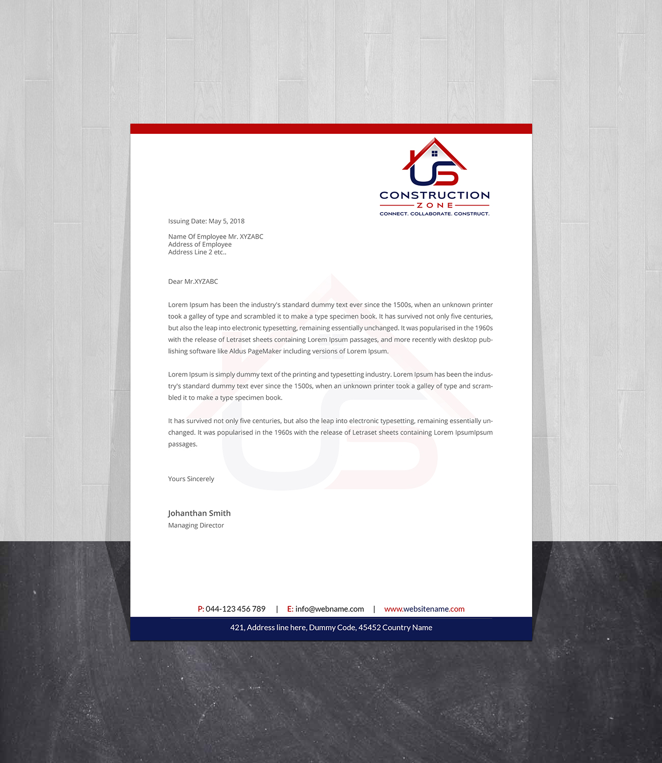 Diseño de Membrete por Creations Box 2015 para US Construction Zone, Inc.  | Diseño #20054447