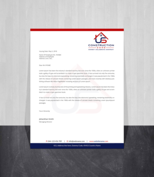 Letterhead Design by Creations Box 2015 for US Construction Zone, Inc.  | Design: #20054447