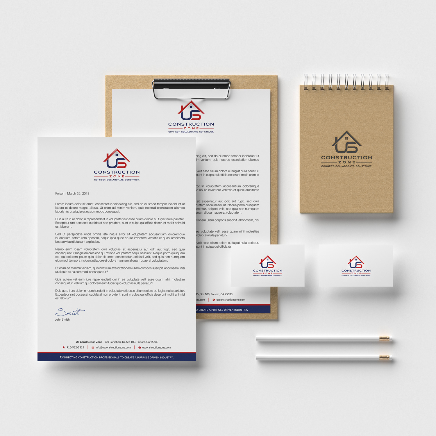 Letterhead Design by HYPdesign for US Construction Zone, Inc.  | Design #20049445