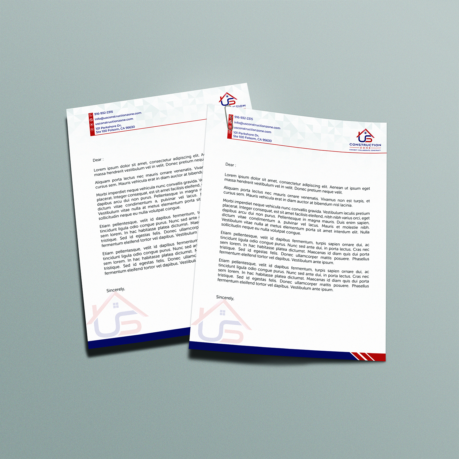Letterhead Design by PavanPrajapati for US Construction Zone, Inc.  | Design #20089080
