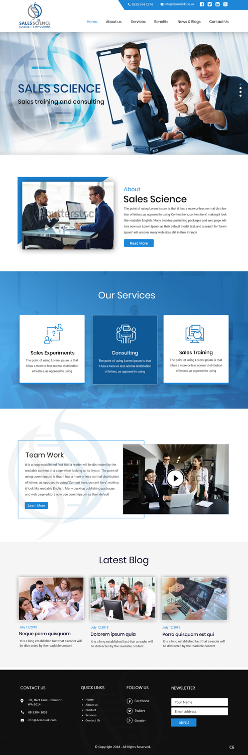 Web Design by pb for Sales Science LLC. | Design #20083444