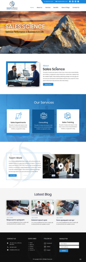 Web Design par pb pour Sales Science LLC. | Design : #20104347