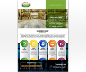 EUREKA INDUSTRIES est une société dont l'activité est orienté INDUSTRIE TECHNIQUE. Notre activité... | Flyer Design by Luniere Designs