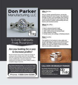 Design de Flyer par Deziners Zone pour DON PARKER MFG. LLC | Design : #20053513