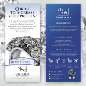 Design de Flyer par angelcolmenares3 pour DON PARKER MFG. LLC | Design : #20058029