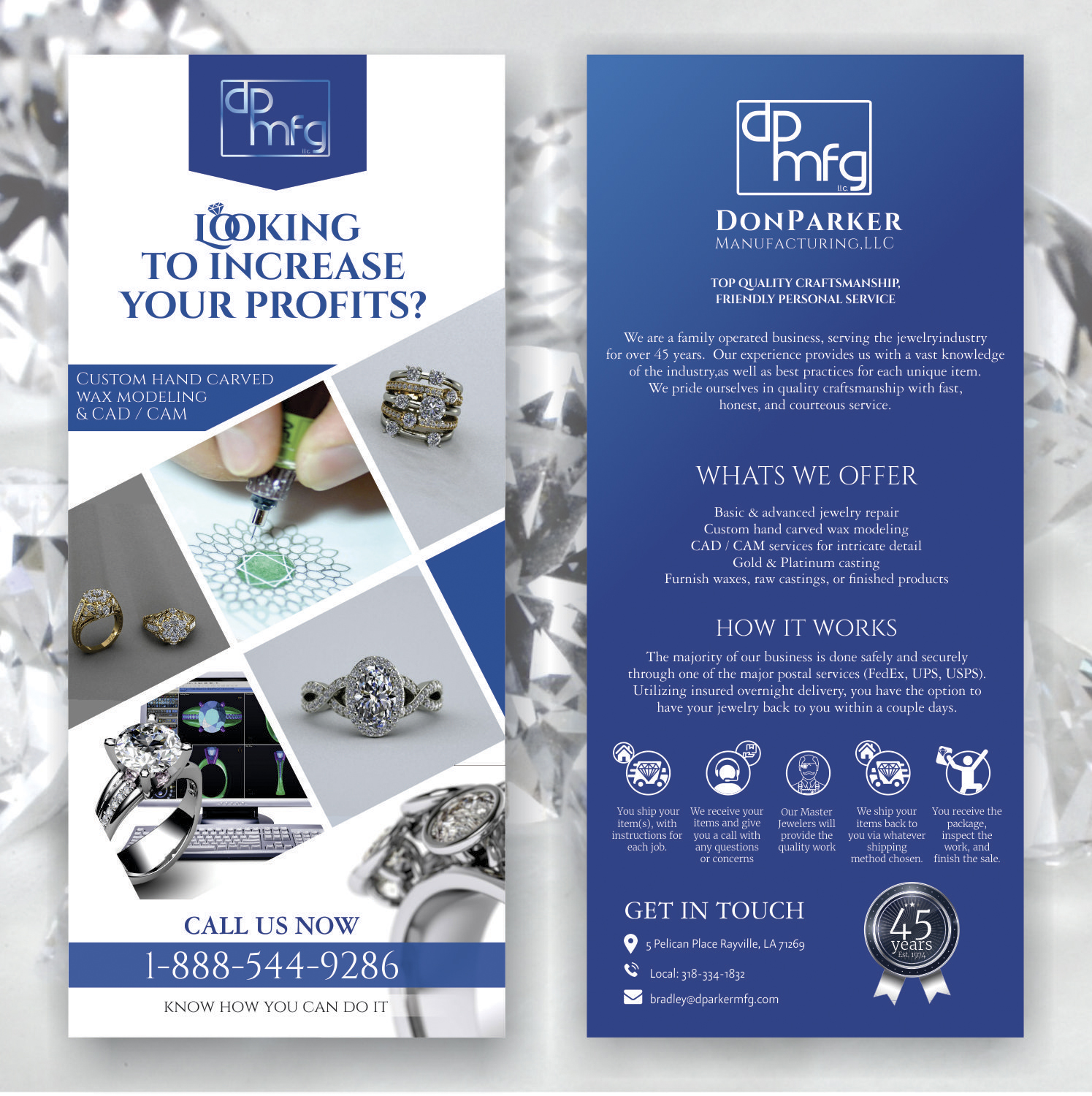 Design de Flyer par angelcolmenares3 pour DON PARKER MFG. LLC | Design #20058033