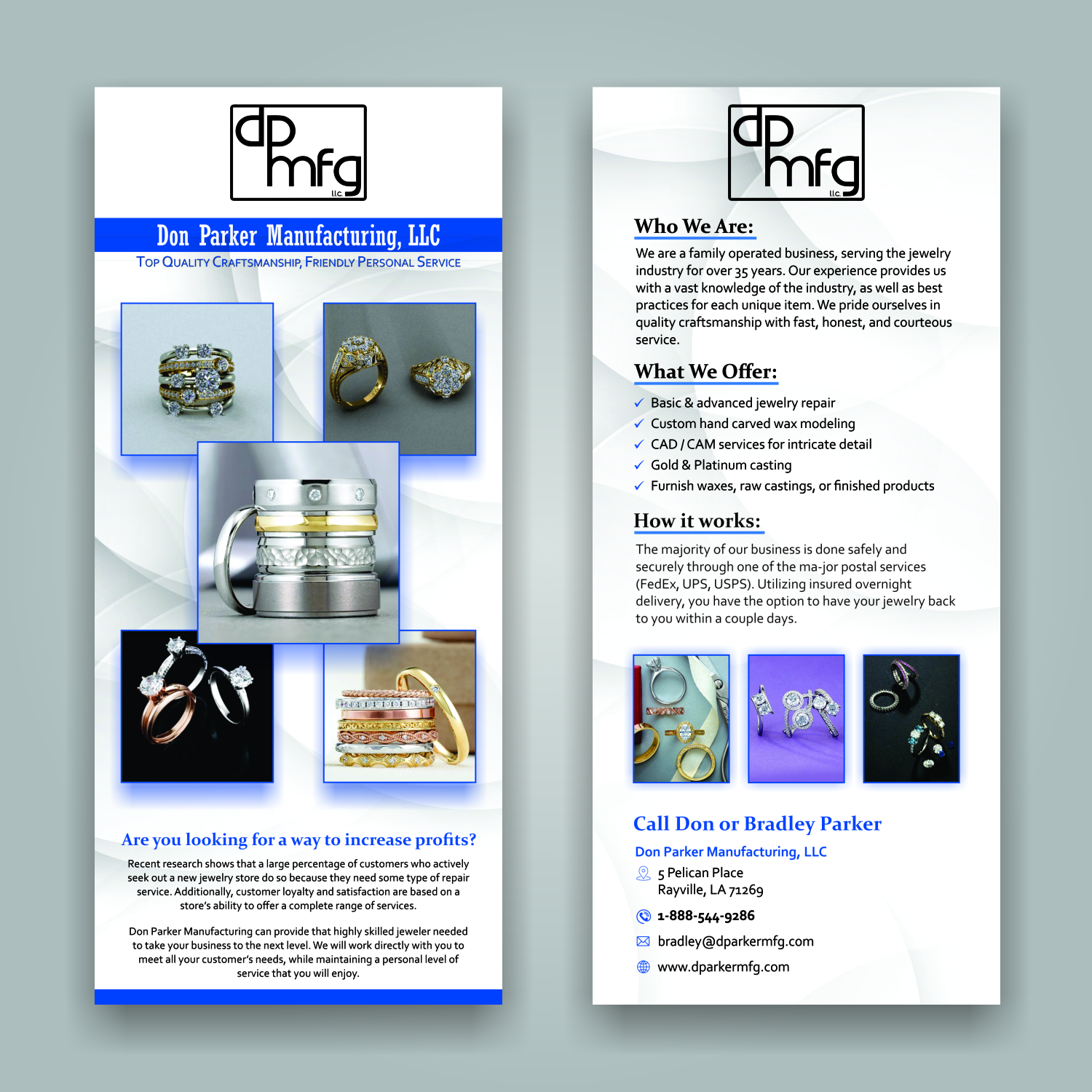 Flyer Design by ecorokerz for DON PARKER MFG. LLC | Design #20067148