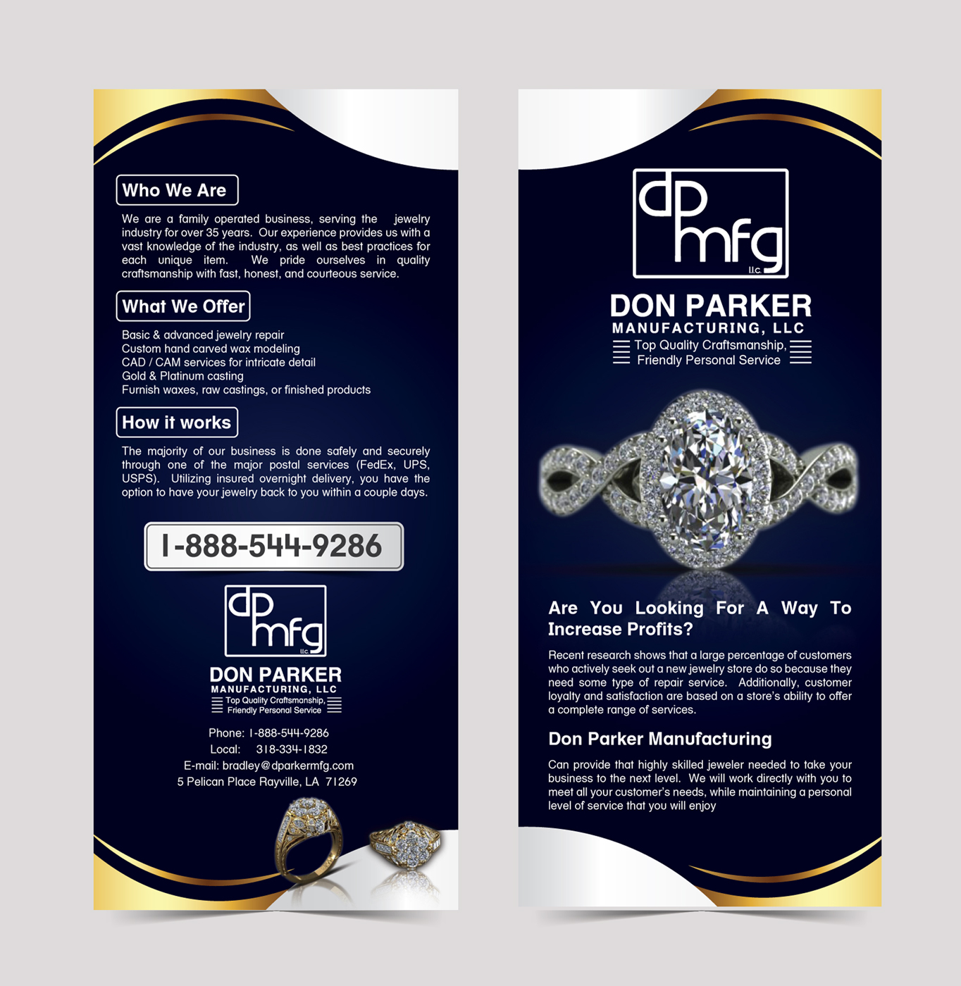 Flyer Design by Fusionex Studio for DON PARKER MFG. LLC | Design #20071150