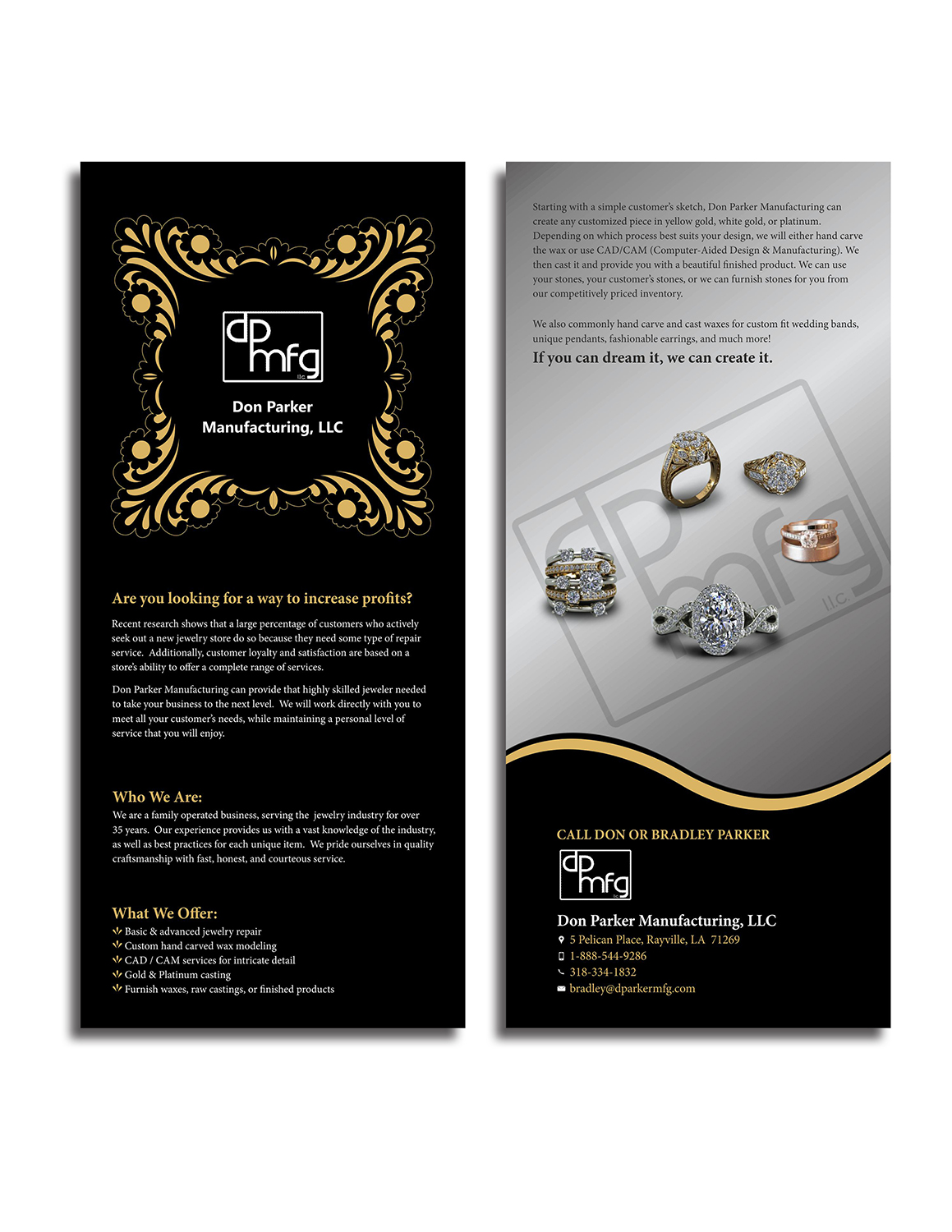 Design de Flyer par Fine Graphics House pour DON PARKER MFG. LLC | Design #20056871