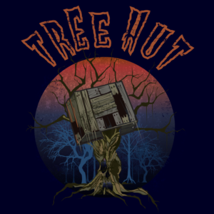 A tree house with an evilish eerie vibe | T-shirt Design by Eightone 3