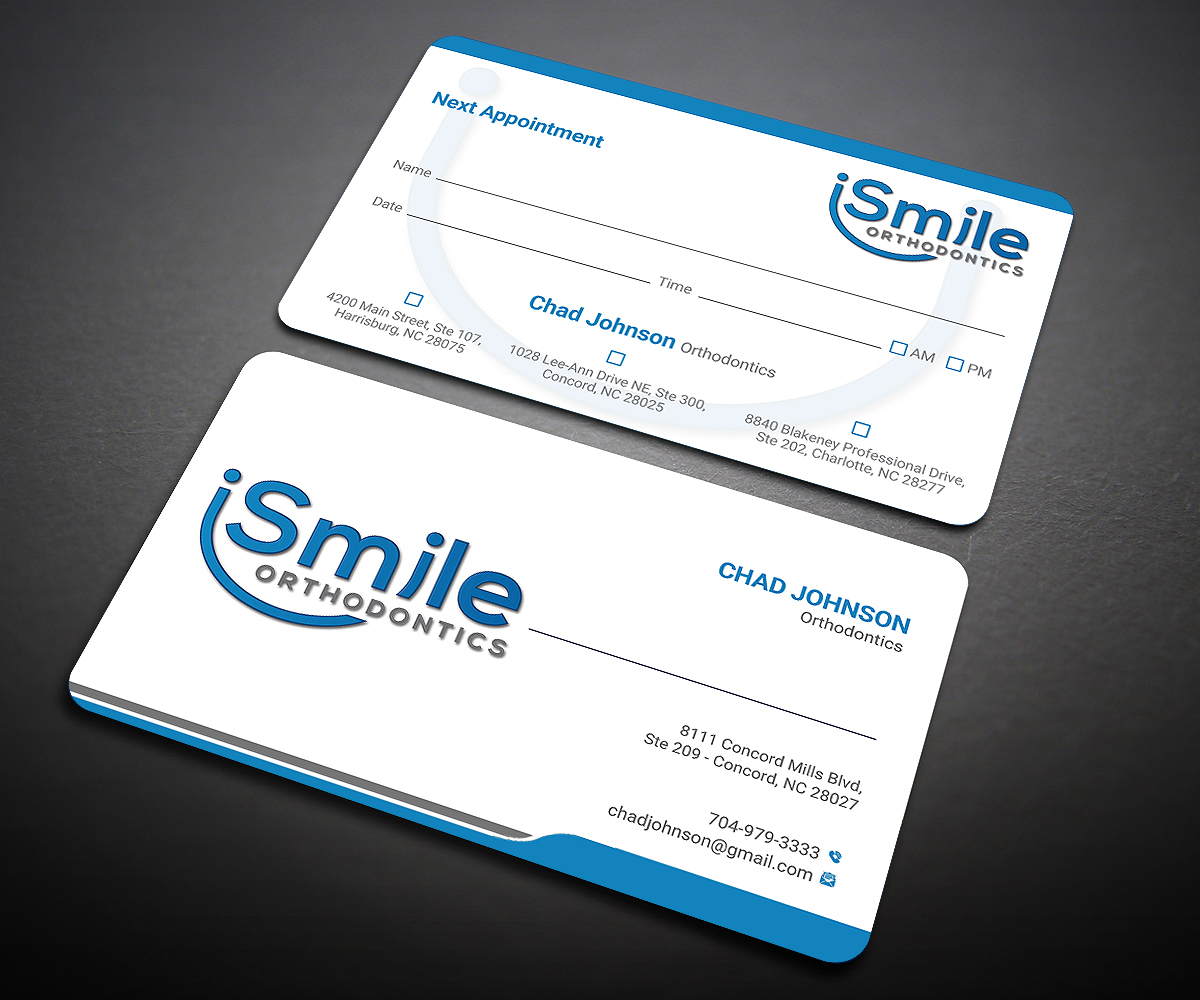 Business Card Design by Designers Hub for Chad Johnson Orthodontics | Design #20060784