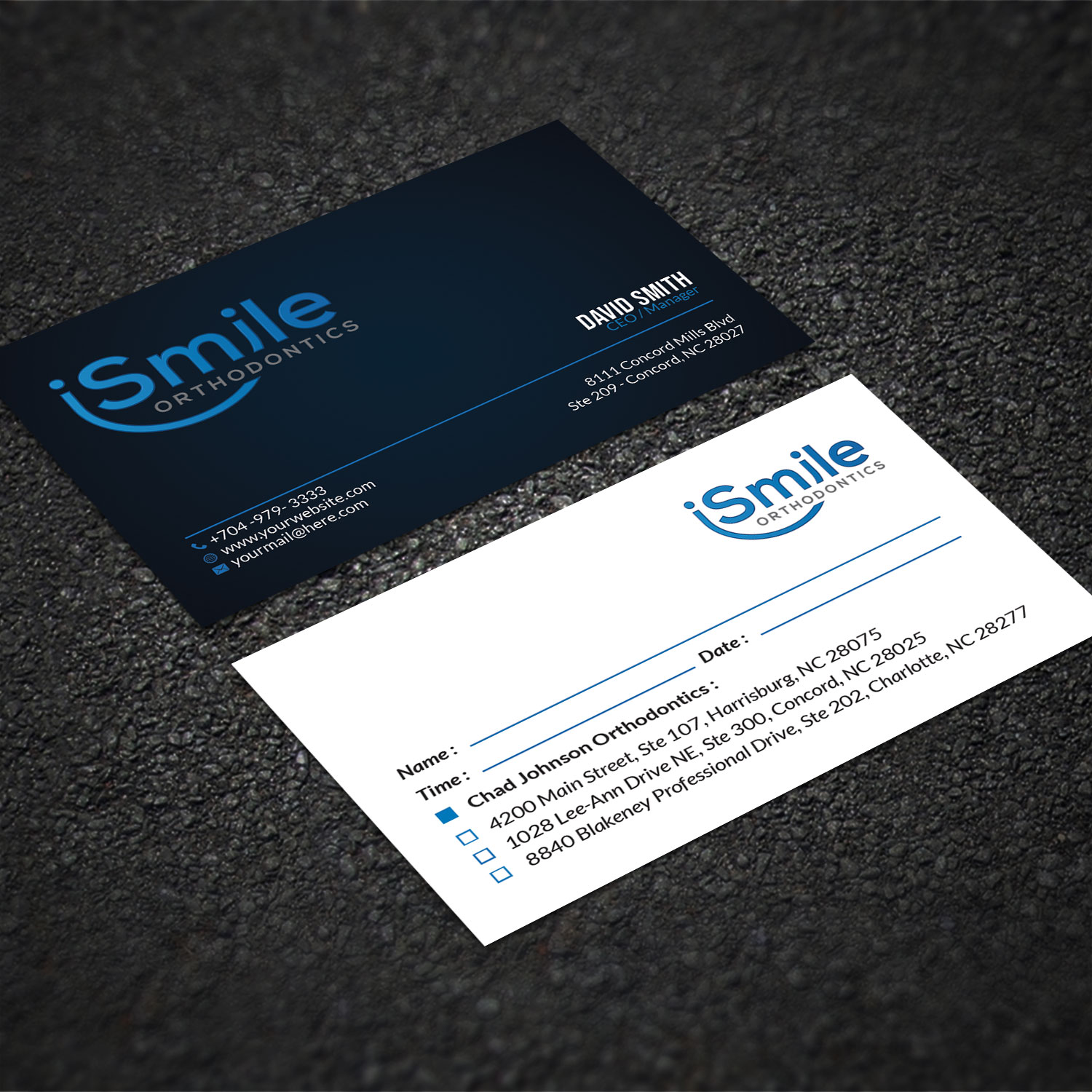 Visitenkarten-Design von Sujan4art für Chad Johnson Orthodontics | Design #20063383