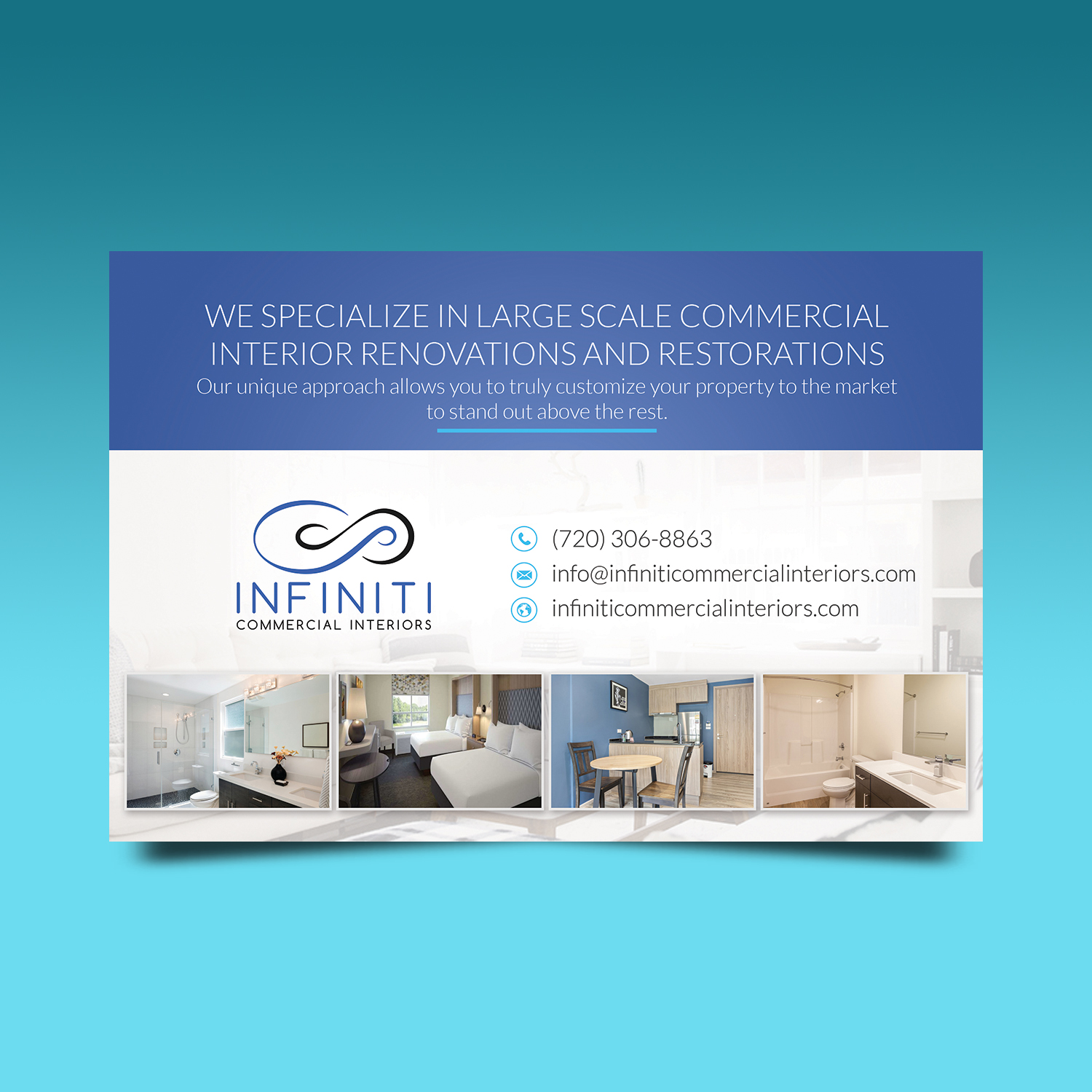 Postcard Design by VEGA-Designs for Infiniti Commercial Interiors | Design #20072035