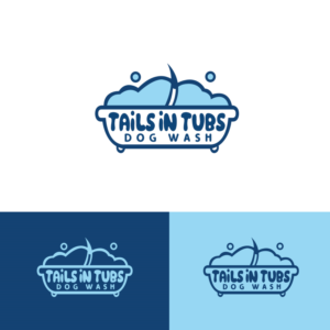 Tails In Tubs  - Dog Wash  | Logo Design by PsyPen