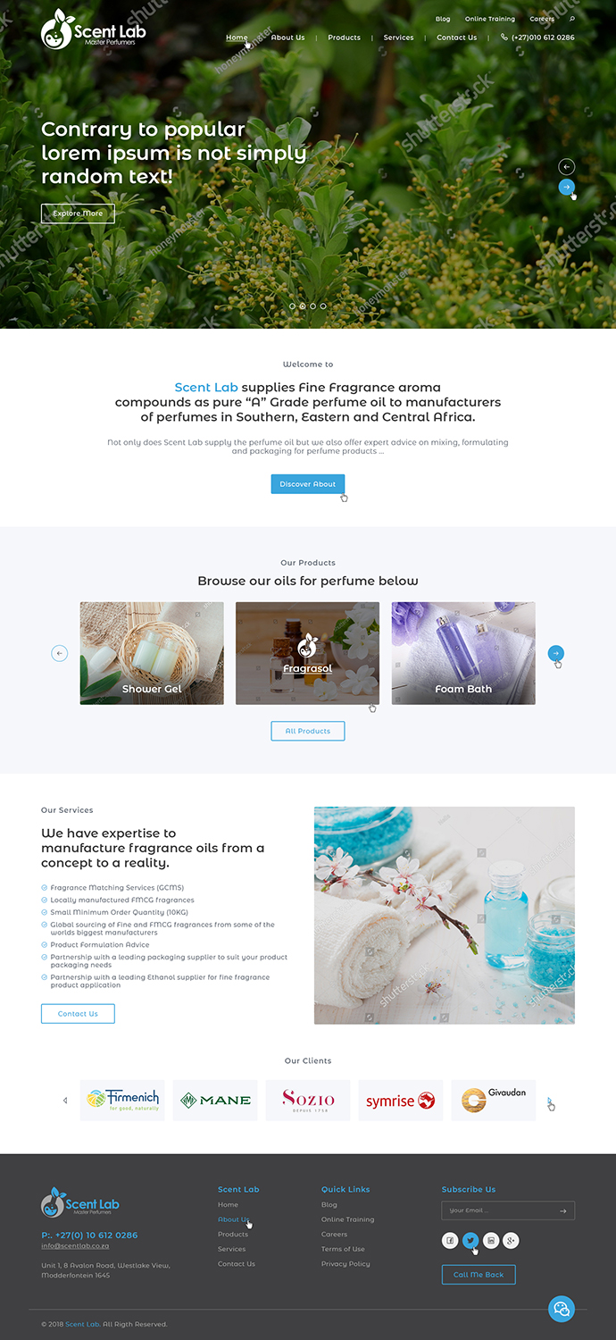 Diseño Web por Ved Web Services para Scent Lab | Diseño #20081564