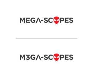 It needs to say MEGA-SCOPES.....they also have a version that is spelled M3GA-SCOPES | Logo Design by larismanis