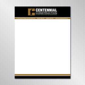 Centennial Construction Letterhead | Stationery Design by tavi