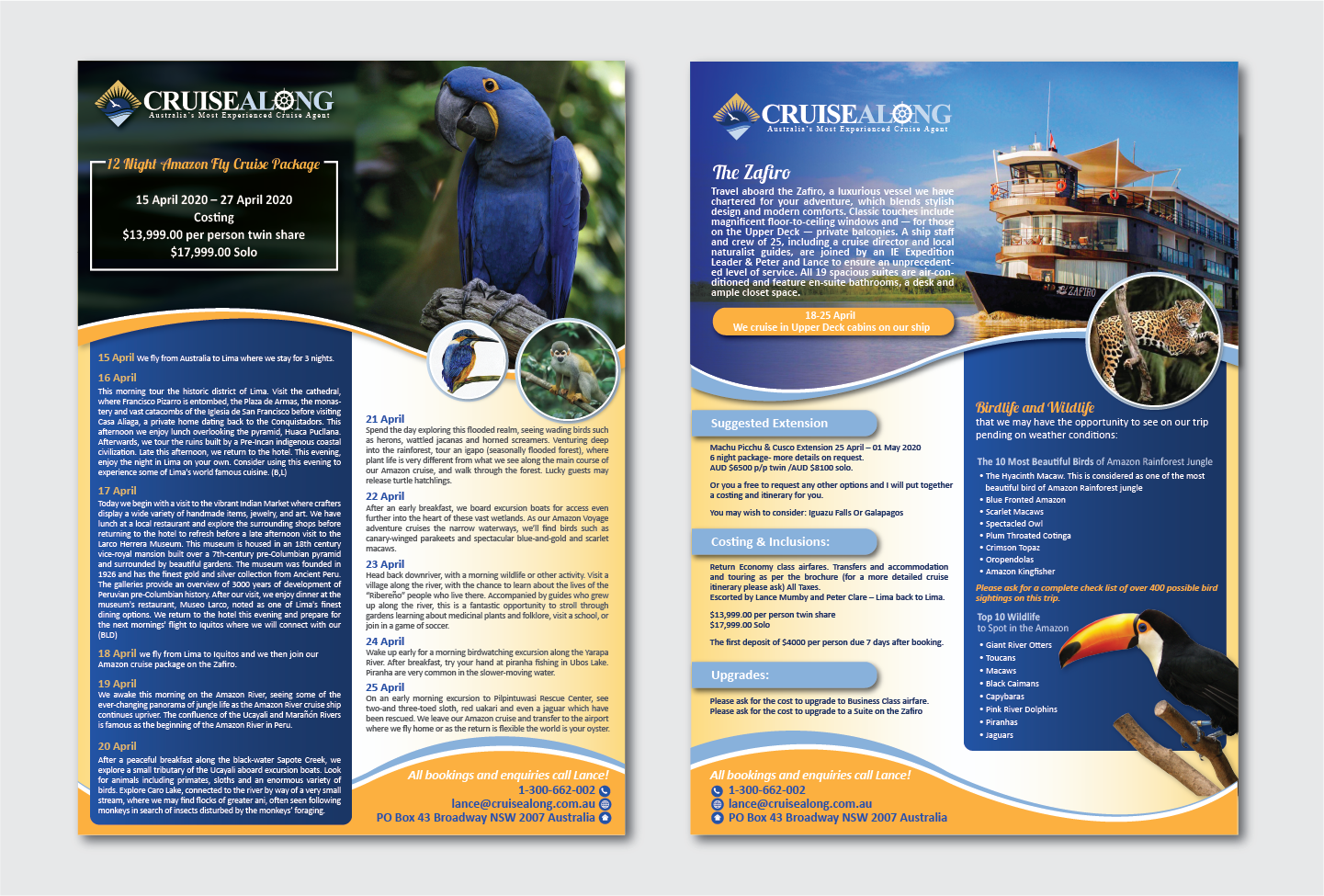 Flyer Design by Alexandar for CruiseAlong Pty Ltd | Design #20154433