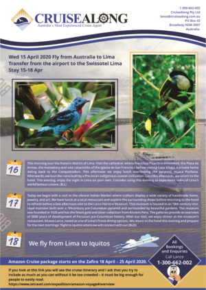 Amazon Fly/Cruise Expedition Cruise Package. | Diseño de Flyer por ecorokerz