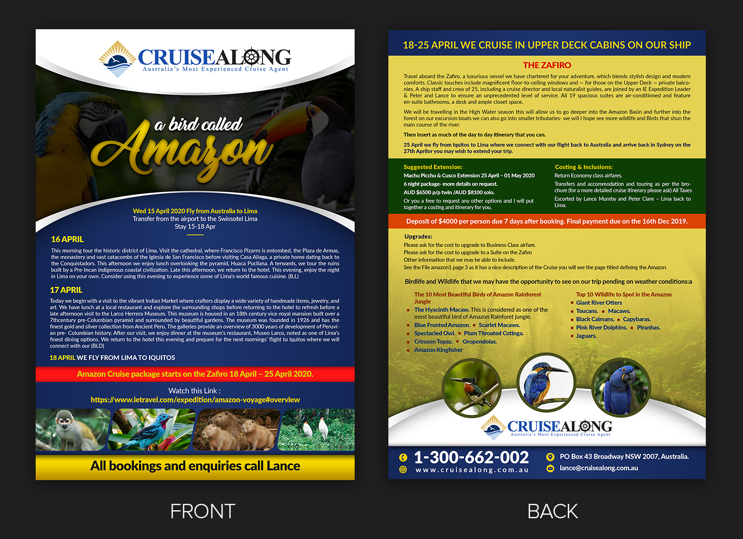 Flyer Design by ARTOGRAPHY for CruiseAlong Pty Ltd | Design #20150742
