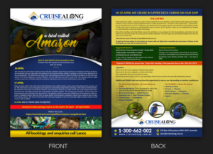 Amazon Fly/Cruise Expedition Cruise Package. | Diseño de Flyer por ARTOGRAPHY