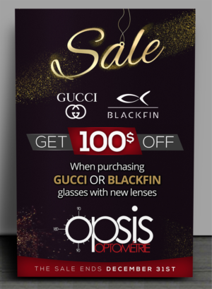 Vente d'automne - Fall sale - 100$ Off GUCCI and BLACKFIN eyewear | Graphic Design by SAI DESIGNS